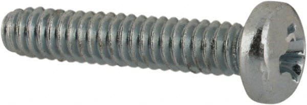 Value Collection - #2-56 UNC, 7/16" Length Under Head Phillips Drive Machine Screw - Pan Head, Grade J82 Steel, Zinc-Plated Finish, Without Washer - Exact Tooling