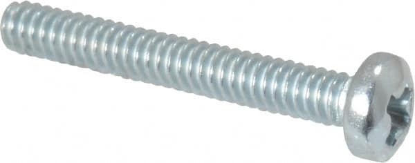 Value Collection - #2-56 UNC, 5/8" Length Under Head Phillips Drive Machine Screw - Pan Head, Grade J82 Steel, Zinc-Plated Finish, Without Washer - Exact Tooling