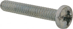 Value Collection - #6-32 UNC, 7/8" Length Under Head Phillips Drive Machine Screw - Pan Head, Grade 2 Steel, Zinc-Plated Finish, Without Washer - Exact Tooling