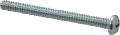 Value Collection - #6-32 UNC, 1-1/2" Length Under Head Phillips Drive Machine Screw - Pan Head, Grade 2 Steel, Zinc-Plated Finish, Without Washer - Exact Tooling