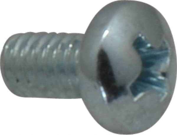 Value Collection - #8-32 UNC, 5/16" Length Under Head Phillips Drive Machine Screw - Pan Head, Grade J82 Steel, Zinc-Plated Finish, Without Washer - Exact Tooling