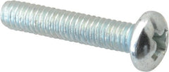 Value Collection - #8-32 UNC, 7/8" Length Under Head Phillips Drive Machine Screw - Pan Head, Grade 2 Steel, Zinc-Plated Finish, Without Washer - Exact Tooling