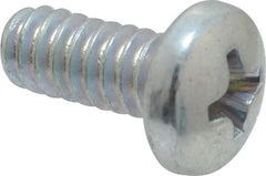 Value Collection - #10-24 UNC, 7/16" Length Under Head Phillips Drive Machine Screw - Pan Head, Grade J82 Steel, Zinc-Plated Finish, Without Washer - Exact Tooling