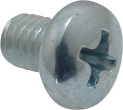 Value Collection - #10-32 UNF, 1/4" Length Under Head Phillips Drive Machine Screw - Pan Head, Grade 2 Steel, Zinc-Plated Finish, Without Washer - Exact Tooling