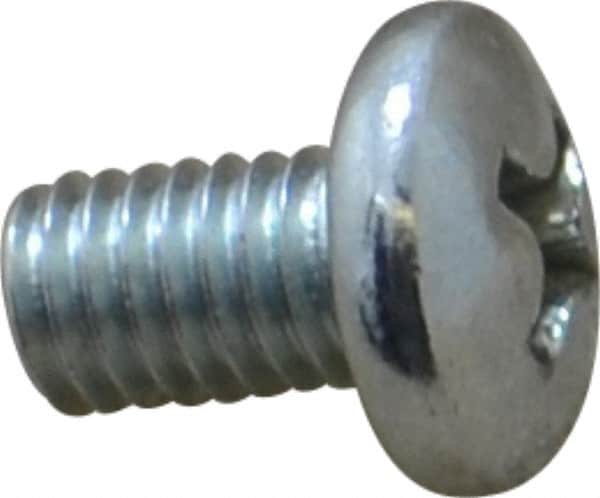 Value Collection - #10-32 UNF, 5/16" Length Under Head Phillips Drive Machine Screw - Pan Head, Grade 2 Steel, Zinc-Plated Finish, Without Washer - Exact Tooling