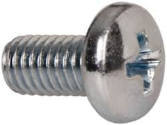 Value Collection - #10-32 UNF, 3/8" Length Under Head Phillips Drive Machine Screw - Pan Head, Grade J82 Steel, Zinc-Plated Finish, Without Washer - Exact Tooling