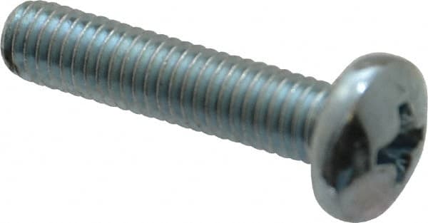Value Collection - #10-32 UNF, 7/8" Length Under Head Phillips Drive Machine Screw - Pan Head, Grade 2 Steel, Zinc-Plated Finish, Without Washer - Exact Tooling