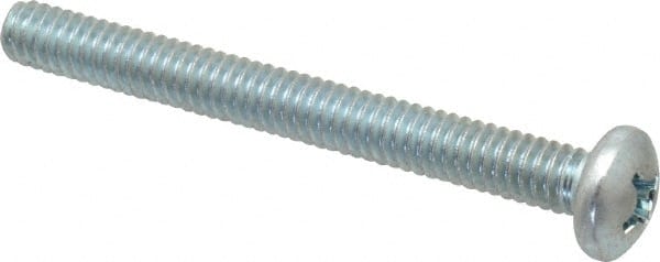Value Collection - 1/4-20 UNC, 2-1/2" Length Under Head Phillips Drive Machine Screw - Pan Head, Grade 2 Steel, Zinc-Plated Finish, Without Washer - Exact Tooling