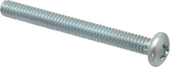 Value Collection - 1/4-20 UNC, 2-1/2" Length Under Head Phillips Drive Machine Screw - Pan Head, Grade 2 Steel, Zinc-Plated Finish, Without Washer - Exact Tooling