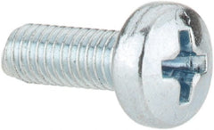 Value Collection - M3x0.50, 8mm Length Under Head Phillips Drive Machine Screw - Pan Head, Grade 4.8 Steel, Zinc-Plated Finish, Without Washer - Exact Tooling