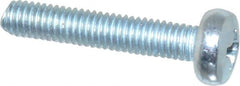 Value Collection - M3x0.50, 16mm Length Under Head Phillips Drive Machine Screw - Pan Head, Grade 4.8 Steel, Zinc-Plated Finish, Without Washer - Exact Tooling