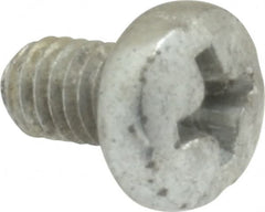 Value Collection - M4x0.70, 6mm Length Under Head Phillips Drive Machine Screw - Pan Head, Grade 4.8 Steel, Zinc-Plated Finish, Without Washer - Exact Tooling