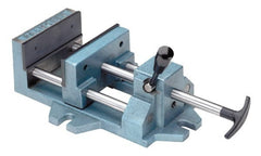 Palmgren - 8" Jaw Opening Capacity x 1-5/8" Throat Depth, Horizontal Drill Press Vise - 8" Wide Jaw, Stationary Base, Standard Speed, 19-1/2" OAL x 4-1/2" Overall Height - Exact Tooling