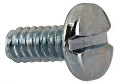 Value Collection - #4-40 UNC, 1/4" Length Under Head Slotted Drive Machine Screw - Binding Head, Grade J82 Steel, Zinc-Plated Finish, Without Washer - Exact Tooling