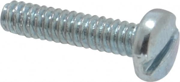 Value Collection - #4-40 UNC, 1/2" Length Under Head Slotted Drive Machine Screw - Binding Head, Grade J82 Steel, Zinc-Plated Finish, Without Washer - Exact Tooling