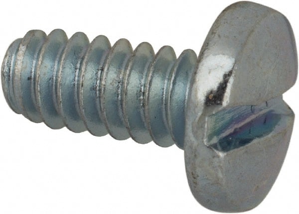 Value Collection - #6-32 UNC, 5/16" Length Under Head Slotted Drive Machine Screw - Binding Head, Grade J82 Steel, Zinc-Plated Finish, Without Washer - Exact Tooling