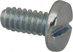 Value Collection - #6-32 UNC, 5/16" Length Under Head Slotted Drive Machine Screw - Binding Head, Grade J82 Steel, Zinc-Plated Finish, Without Washer - Exact Tooling