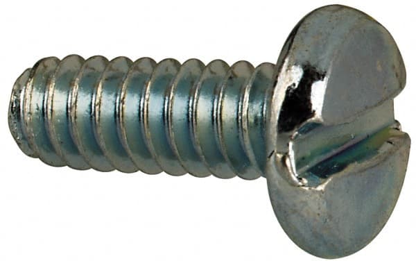 Value Collection - #6-32 UNC, 3/8" Length Under Head Slotted Drive Machine Screw - Binding Head, Grade J82 Steel, Zinc-Plated Finish, Without Washer - Exact Tooling