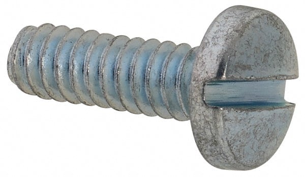 Value Collection - #6-32 UNC, 7/16" Length Under Head Slotted Drive Machine Screw - Binding Head, Grade 2 Steel, Zinc-Plated Finish, Without Washer - Exact Tooling