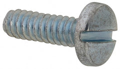 Value Collection - #6-32 UNC, 7/16" Length Under Head Slotted Drive Machine Screw - Binding Head, Grade 2 Steel, Zinc-Plated Finish, Without Washer - Exact Tooling