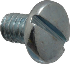 Value Collection - #8-32 UNC, 1/4" Length Under Head Slotted Drive Machine Screw - Binding Head, Grade J82 Steel, Zinc-Plated Finish, Without Washer - Exact Tooling