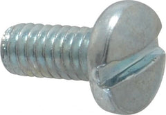 Value Collection - #8-32 UNC, 3/8" Length Under Head Slotted Drive Machine Screw - Binding Head, Grade J82 Steel, Zinc-Plated Finish, Without Washer - Exact Tooling