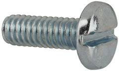 Value Collection - #8-32 UNC, 1/2" Length Under Head Slotted Drive Machine Screw - Binding Head, Grade J82 Steel, Zinc-Plated Finish, Without Washer - Exact Tooling