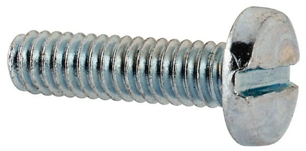 Value Collection - #8-32 UNC, 5/8" Length Under Head Slotted Drive Machine Screw - Binding Head, Grade J82 Steel, Zinc-Plated Finish, Without Washer - Exact Tooling