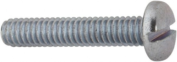 Value Collection - #8-32 UNC, 7/8" Length Under Head Slotted Drive Machine Screw - Binding Head, Grade J82 Steel, Zinc-Plated Finish, Without Washer - Exact Tooling
