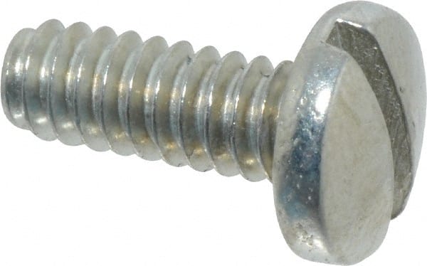 Value Collection - #10-24 UNC, 1/2" Length Under Head Slotted Drive Machine Screw - Binding Head, Grade J82 Steel, Zinc-Plated Finish, Without Washer - Exact Tooling