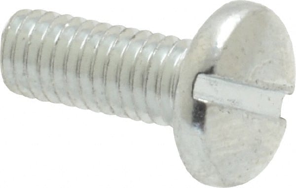 Value Collection - #10-32 UNF, 1/2" Length Under Head Slotted Drive Machine Screw - Binding Head, Grade J82 Steel, Zinc-Plated Finish, Without Washer - Exact Tooling