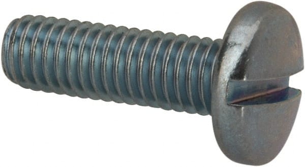 Value Collection - #10-32 UNF, 5/8" Length Under Head Slotted Drive Machine Screw - Binding Head, Grade J82 Steel, Zinc-Plated Finish, Without Washer - Exact Tooling