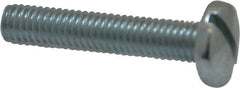 Value Collection - #10-32 UNF, 1" Length Under Head Slotted Drive Machine Screw - Binding Head, Grade J82 Steel, Zinc-Plated Finish, Without Washer - Exact Tooling