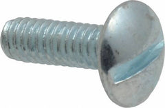 Value Collection - #8-32 UNC, 1/2" Length Under Head Slotted Drive Machine Screw - Truss Head, Grade 2 Steel, Zinc-Plated Finish, Without Washer - Exact Tooling