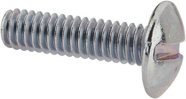 Value Collection - #8-32 UNC, 5/8" Length Under Head Slotted Drive Machine Screw - Truss Head, Grade 2 Steel, Zinc-Plated Finish, Without Washer - Exact Tooling