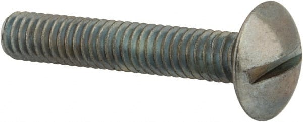 Value Collection - #8-32 UNC, 1" Length Under Head Slotted Drive Machine Screw - Truss Head, Grade 2 Steel, Zinc-Plated Finish, Without Washer - Exact Tooling