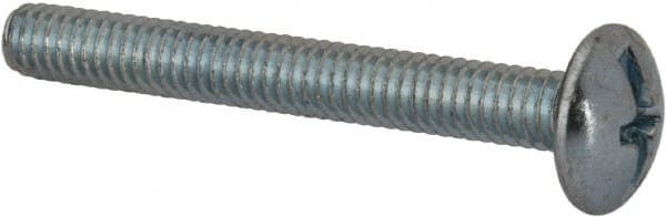 Value Collection - #8-32 UNC, 1-1/4" Length Under Head Slotted Drive Machine Screw - Truss Head, Grade 2 Steel, Zinc-Plated Finish, Without Washer - Exact Tooling