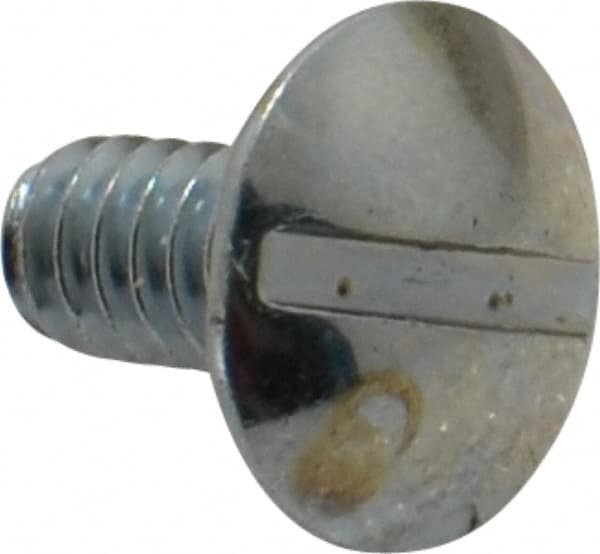 Value Collection - #10-24 UNC, 3/8" Length Under Head Slotted Drive Machine Screw - Truss Head, Grade 2 Steel, Zinc-Plated Finish, Without Washer - Exact Tooling