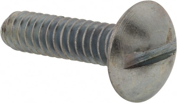 Value Collection - #10-24 UNC, 3/4" Length Under Head Slotted Drive Machine Screw - Truss Head, Grade 2 Steel, Zinc-Plated Finish, Without Washer - Exact Tooling