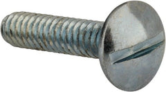 Value Collection - #10-24 UNC, 7/8" Length Under Head Slotted Drive Machine Screw - Truss Head, Grade 2 Steel, Zinc-Plated Finish, Without Washer - Exact Tooling