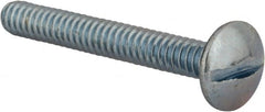 Value Collection - #10-24 UNC, 1-1/2" Length Under Head Slotted Drive Machine Screw - Truss Head, Grade 2 Steel, Zinc-Plated Finish, Without Washer - Exact Tooling