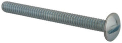 Value Collection - #10-24 UNC, 2" Length Under Head Slotted Drive Machine Screw - Truss Head, Grade 2 Steel, Zinc-Plated Finish, Without Washer - Exact Tooling