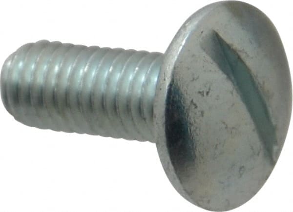 Value Collection - #10-32 UNF, 1/2" Length Under Head Slotted Drive Machine Screw - Truss Head, Grade J82 Steel, Zinc-Plated Finish, Without Washer - Exact Tooling