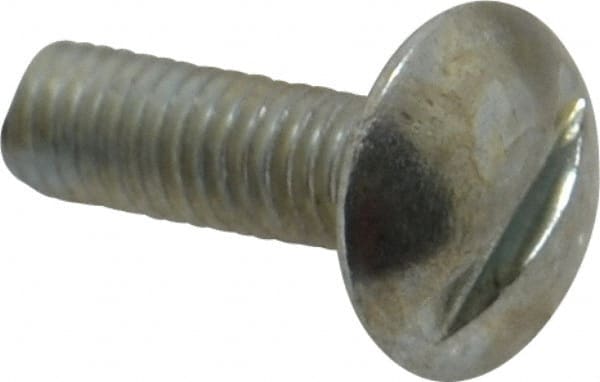 Value Collection - #10-32 UNF, 5/8" Length Under Head Slotted Drive Machine Screw - Truss Head, Grade J82 Steel, Zinc-Plated Finish, Without Washer - Exact Tooling