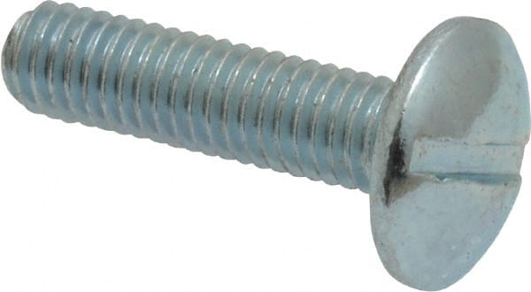 Value Collection - #10-32 UNF, 3/4" Length Under Head Slotted Drive Machine Screw - Truss Head, Grade 2 Steel, Zinc-Plated Finish, Without Washer - Exact Tooling