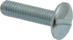 Value Collection - #10-32 UNF, 3/4" Length Under Head Slotted Drive Machine Screw - Truss Head, Grade 2 Steel, Zinc-Plated Finish, Without Washer - Exact Tooling