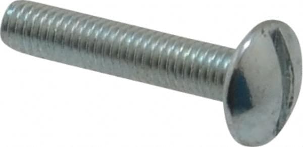 Value Collection - #10-32 UNF, 1" Length Under Head Slotted Drive Machine Screw - Truss Head, Grade 2 Steel, Zinc-Plated Finish, Without Washer - Exact Tooling