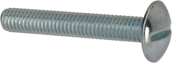 Value Collection - #10-32 UNF, 1-1/4" Length Under Head Slotted Drive Machine Screw - Truss Head, Grade J82 Steel, Zinc-Plated Finish, Without Washer - Exact Tooling