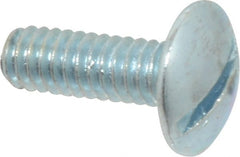 Value Collection - 1/4-20 UNC, 3/4" Length Under Head Slotted Drive Machine Screw - Truss Head, Grade 2 Steel, Zinc-Plated Finish, Without Washer - Exact Tooling