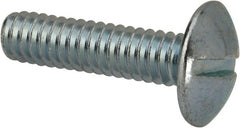 Value Collection - 1/4-20 UNC, 1" Length Under Head Slotted Drive Machine Screw - Truss Head, Grade J82 Steel, Zinc-Plated Finish, Without Washer - Exact Tooling